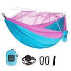 Hamac 2 Places Camping avec Moustiquaire - Rose