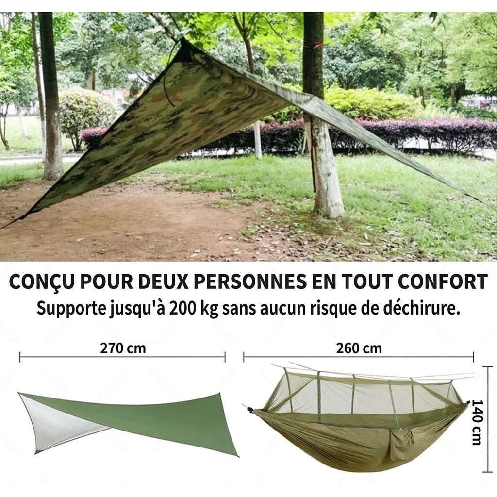 Hamac Bivouac de Camping avec Moustiquaire - A