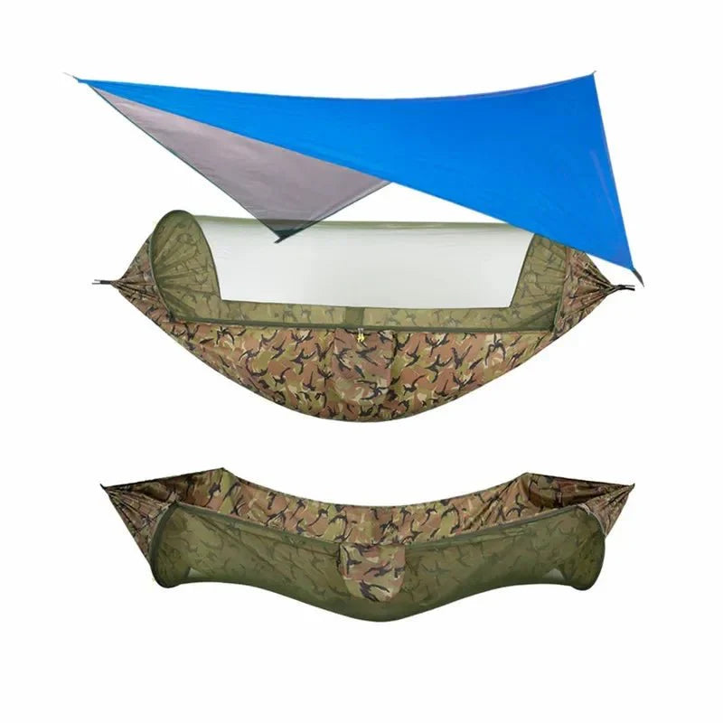 Hamac de Camping avec Bâche de Pluie - O
