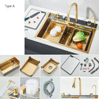 Kit Évier cuisine multifonction - 75X45 A Dorée
