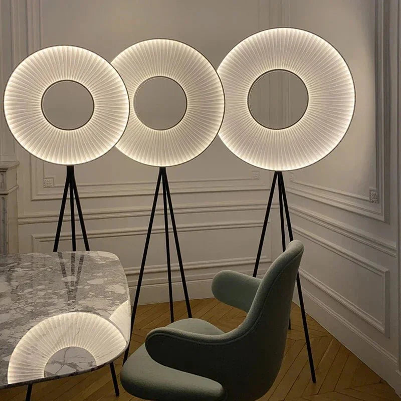 Lampadaire Anneau LED sur Trépied - Blanc neutre