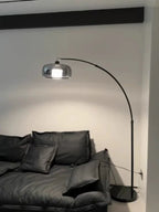 Lampadaire Arc Design Noir avec Réflecteur Métallique - Blanc chaud