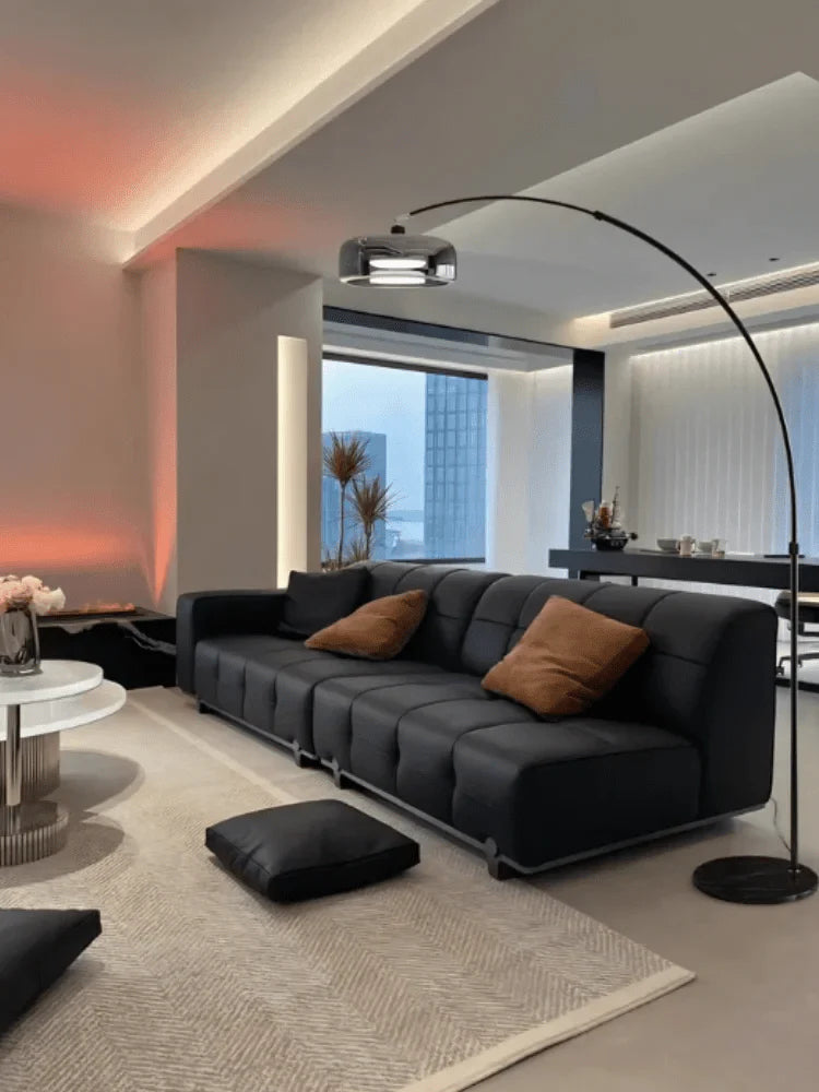 Lampadaire Arc Design Noir avec Réflecteur Métallique - Blanc chaud