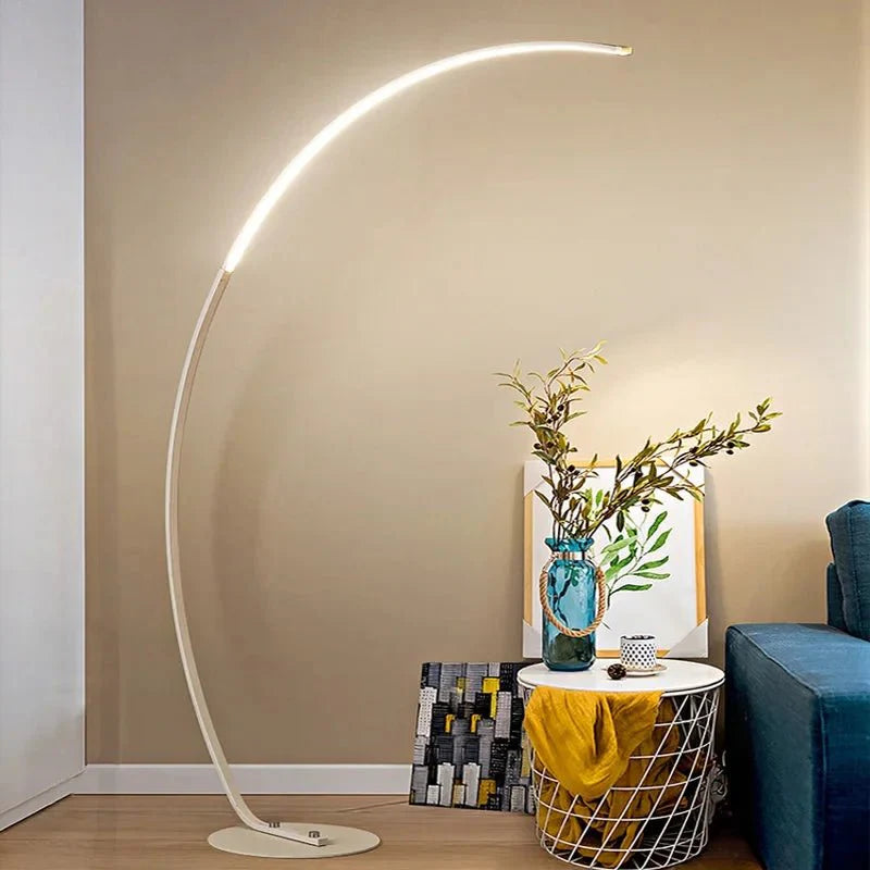 Lampadaire Arc LED Minimaliste - Blanc