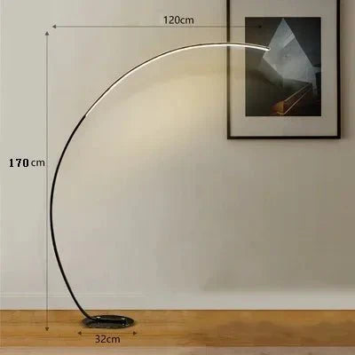 Lampadaire Arc LED Minimaliste - Noir