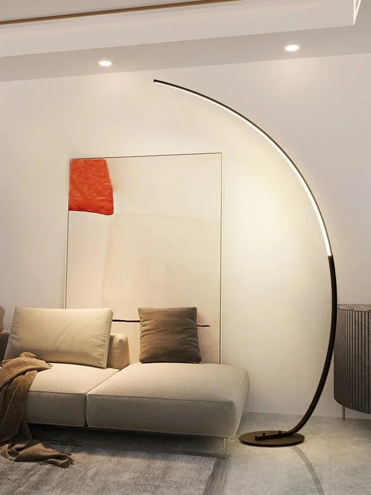 Lampadaire Arc LED Minimaliste - Noir