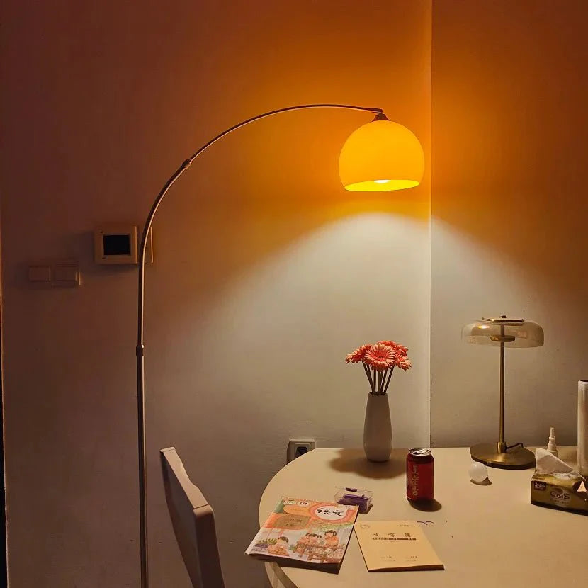 Lampadaire Arc Vintage orange - Blanc