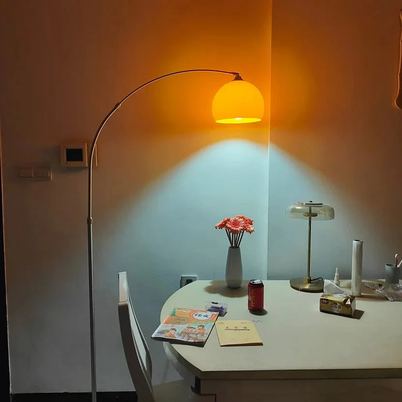 Lampadaire Arc Vintage orange - Blanc