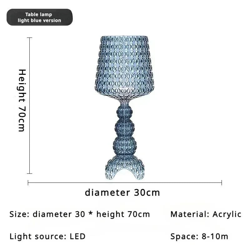 Lampadaire Baroque Transparent Style Cristal - D30 H70CM blanc