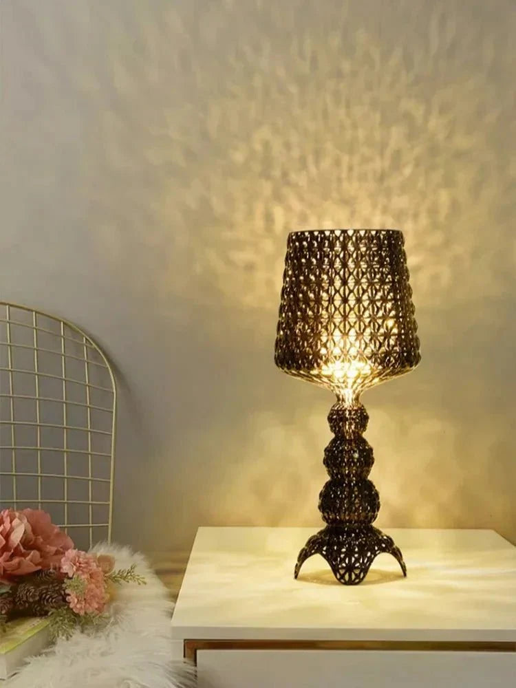 Lampadaire Baroque Transparent Style Cristal - D30 H70CM noir