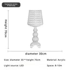 Lampadaire Baroque Transparent Style Cristal - D30 H70CM transparant
