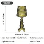 Lampadaire Baroque Transparent Style Cristal - D30 H70CM vert