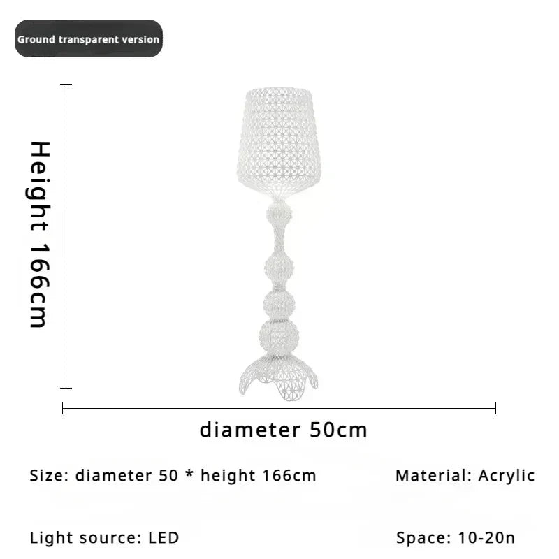 Lampadaire Baroque Transparent Style Cristal - D30 H70CM vert