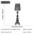 Lampadaire Baroque Transparent Style Cristal - D50 H166CM blanc