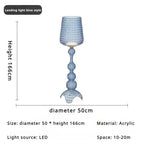Lampadaire Baroque Transparent Style Cristal - D50 H166CM bleu clair