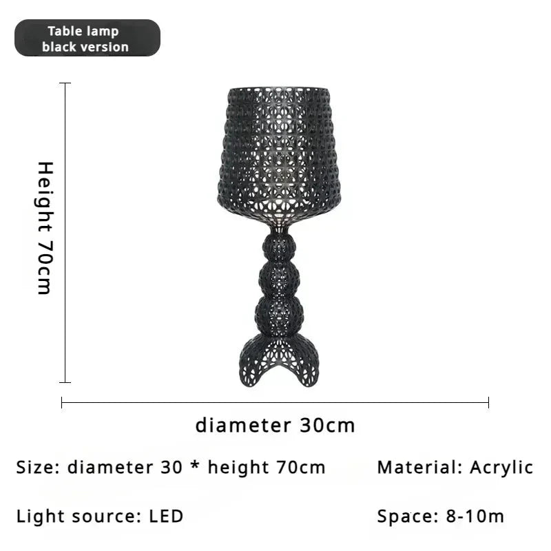 Lampadaire Baroque Transparent Style Cristal - D50 H166CM rose