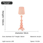 Lampadaire Baroque Transparent Style Cristal - D50 H166CM rose
