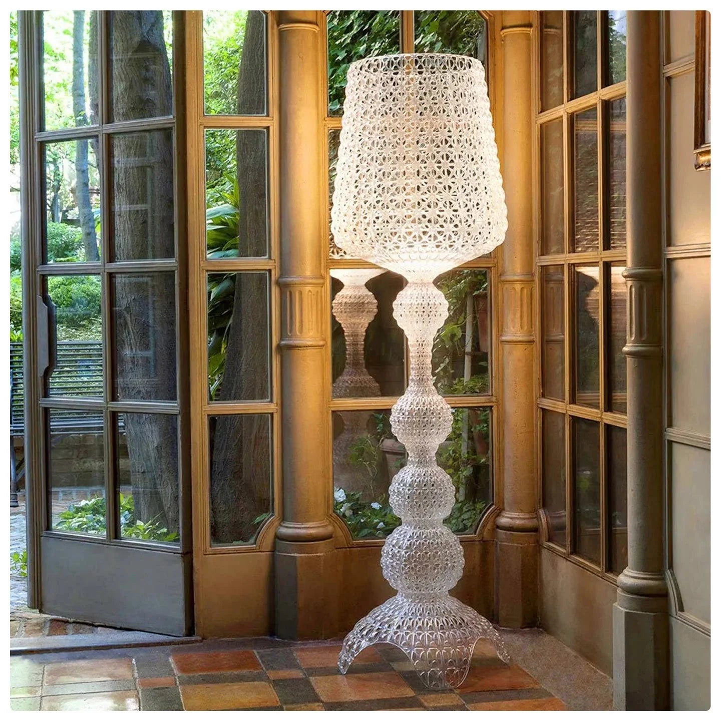 Lampadaire Baroque Transparent Style Cristal - D50 H166CM transparant