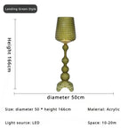 Lampadaire Baroque Transparent Style Cristal - D50 H166CM vert