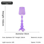 Lampadaire Baroque Transparent Style Cristal - D50 H166CM violet