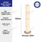 Lampadaire Colonne en Verre - Blanc Lait H125cm