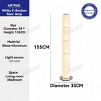 Lampadaire Colonne en Verre - Blanc Lait H65cm