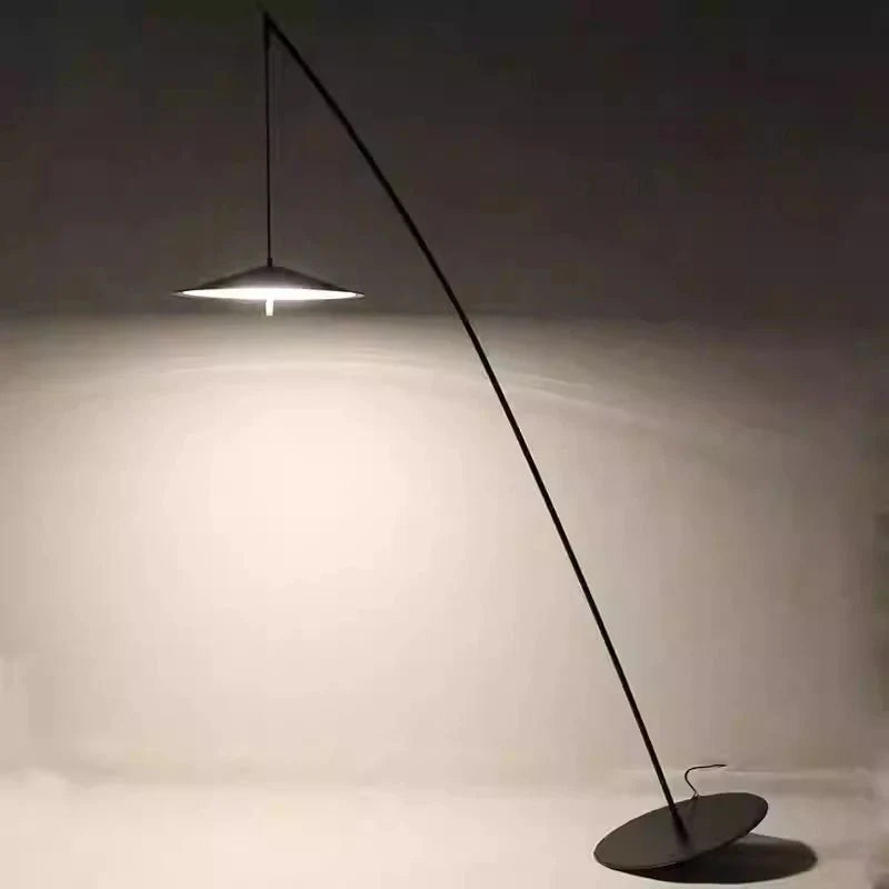 Lampadaire Déporté Minimaliste Noir - Blanc chaud