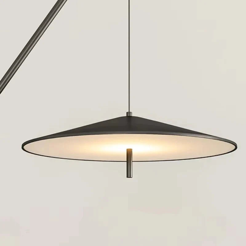 Lampadaire Déporté Minimaliste Noir - Blanc chaud