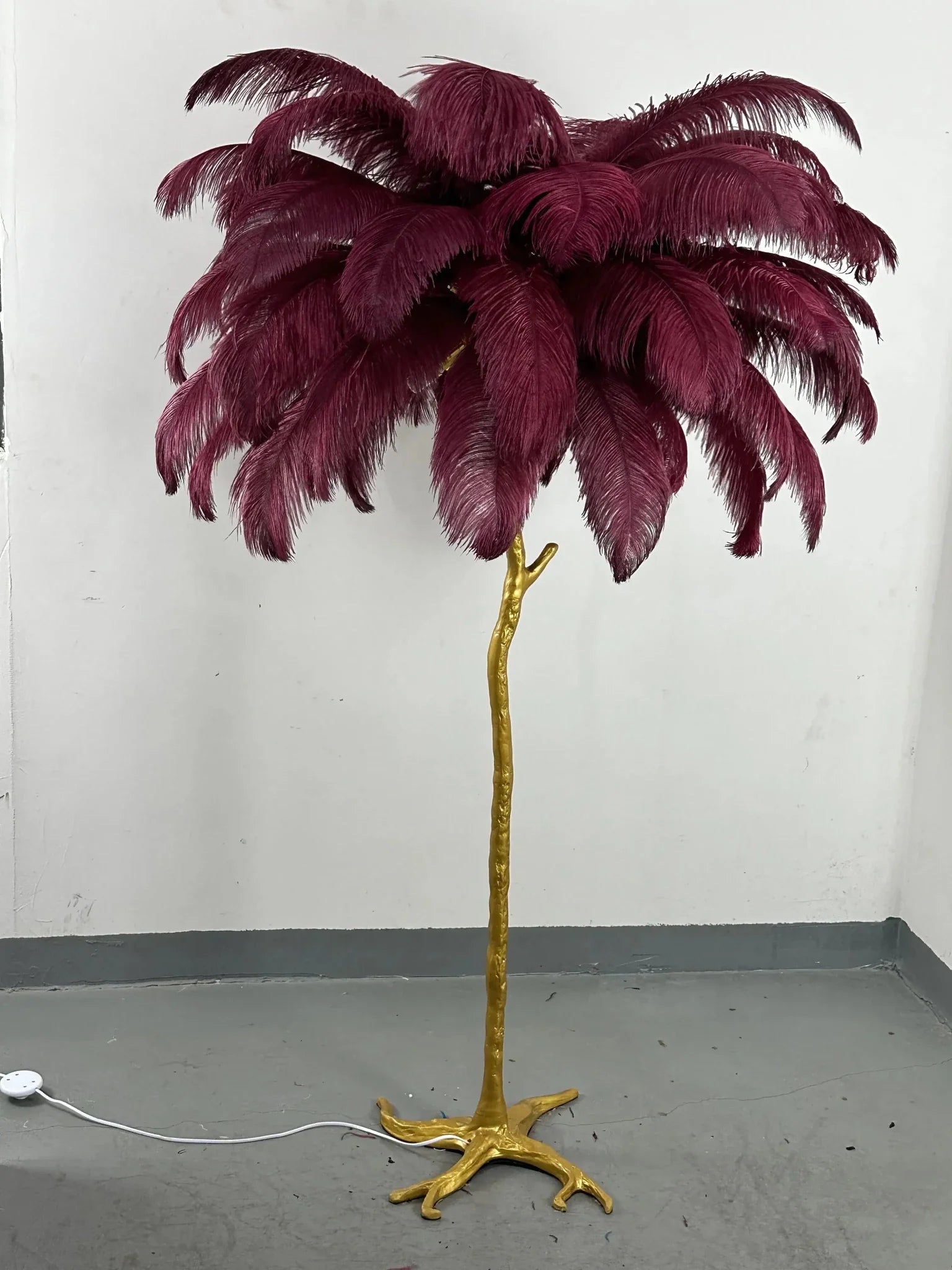 Lampadaire Design Arbre Plumes d'Autruche - Bordeau