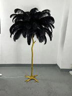 Lampadaire Design Arbre Plumes d'Autruche - Noir