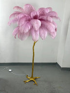 Lampadaire Design Arbre Plumes d'Autruche - Rouge