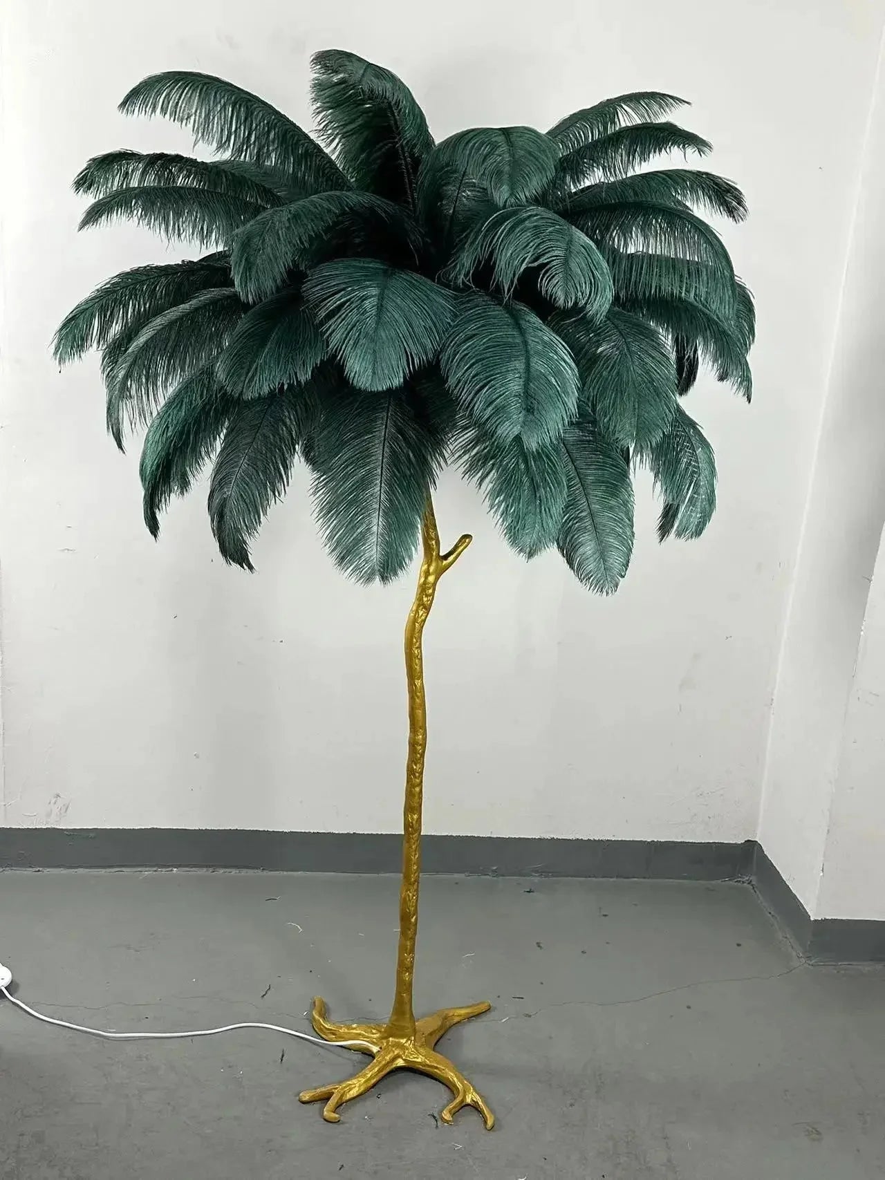 Lampadaire Design Arbre Plumes d'Autruche - Vert