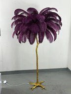 Lampadaire Design Arbre Plumes d'Autruche - Violet