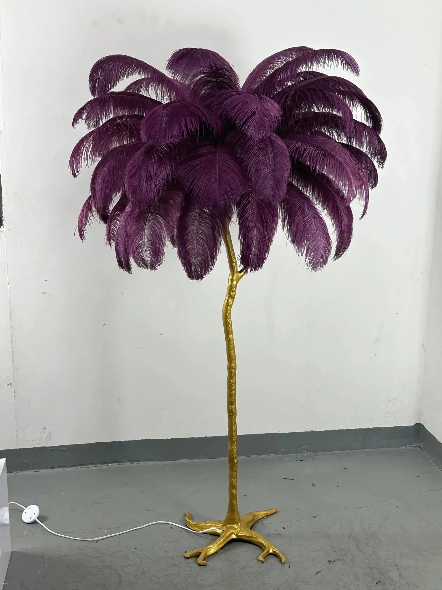 Lampadaire Design Arbre Plumes d'Autruche - Violet