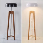 Lampadaire Design Bois Massif et Abat - jour Champignon - B