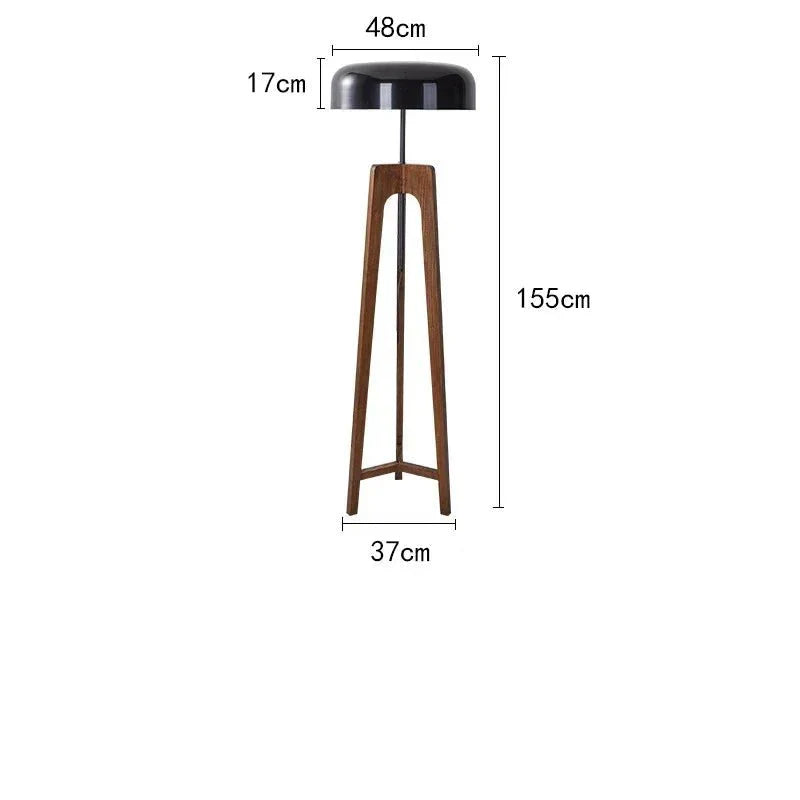 Lampadaire Design Bois Massif et Abat - jour Champignon - B