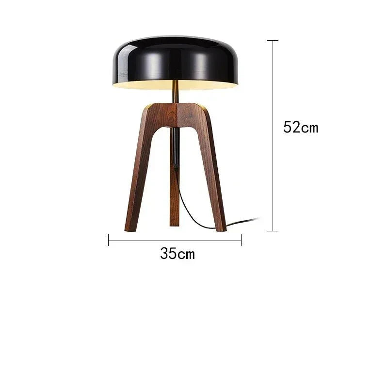 Lampadaire Design Bois Massif et Abat - jour Champignon - B