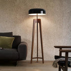 Lampadaire Design Bois Massif et Abat - jour Champignon - D