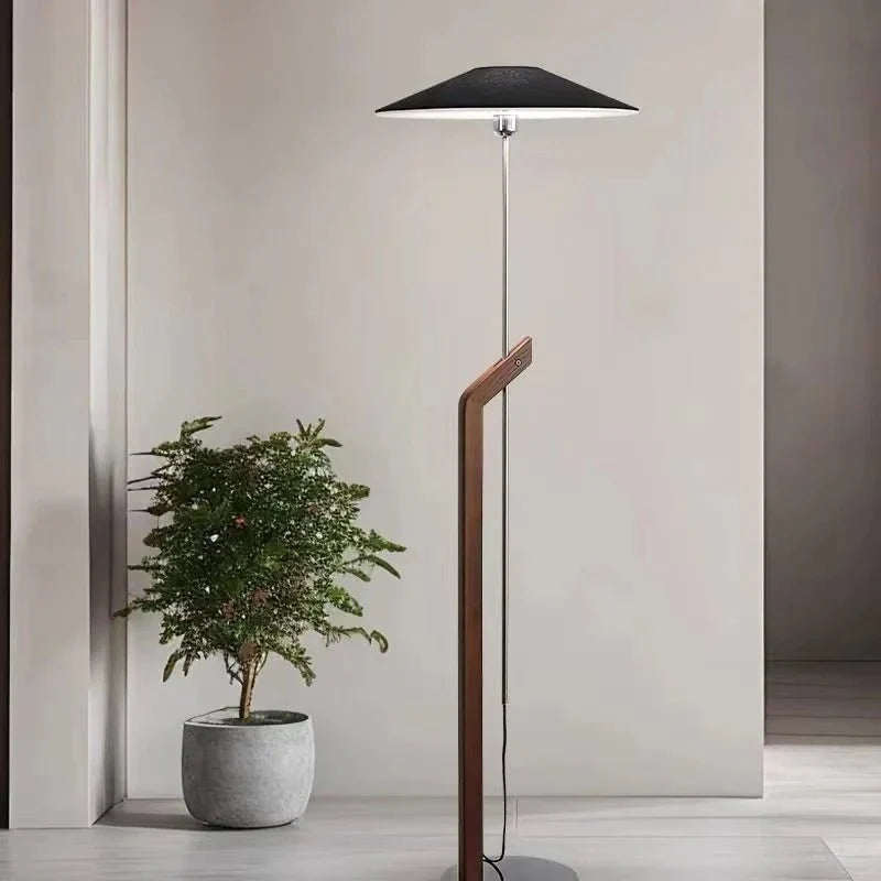 Lampadaire Design Minimaliste Bois et Métal Style Wabi - Sabi - C