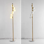 Lampadaire Design Noir avec Globes en Verre -
