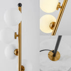 Lampadaire Design Noir avec Globes en Verre -