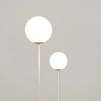 Lampadaire Double Globe en Verre Opaque 160 cm - Rouge
