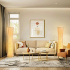 Lampadaire en Papier Riz Froissé -