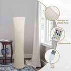 Lampadaire en Papier Riz Froissé -