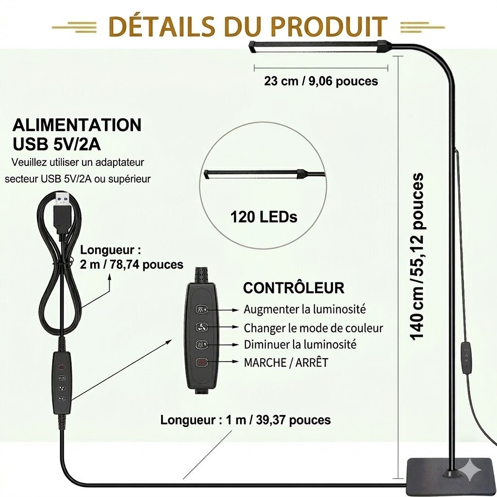 Lampadaire LED Minimaliste -