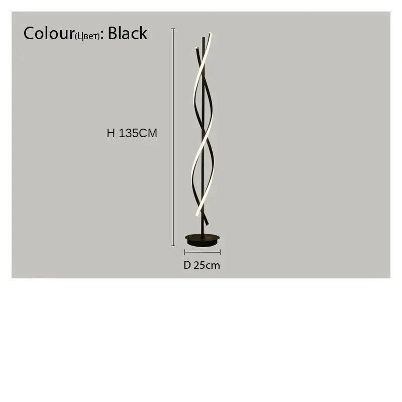 Lampadaire LED Spirale Design Moderne - A