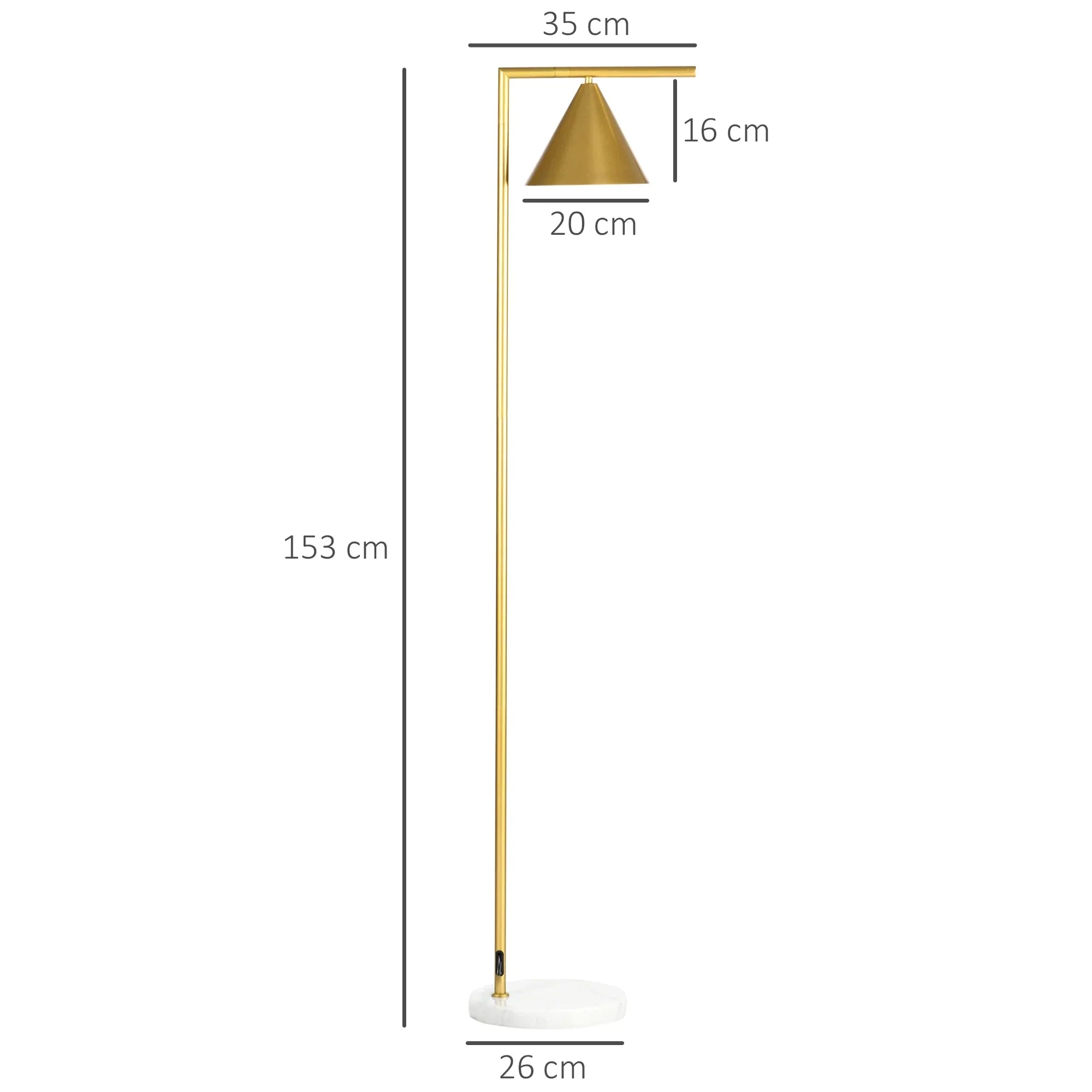 Lampadaire Liseuse Doré sur Pied en Métal -