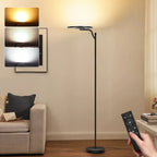 Lampadaire Liseuse LED Noir à Intensité Variable -