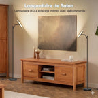 Lampadaire Liseuse LED Noir à Intensité Variable -