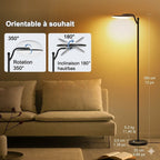 Lampadaire Liseuse LED Noir à Intensité Variable -